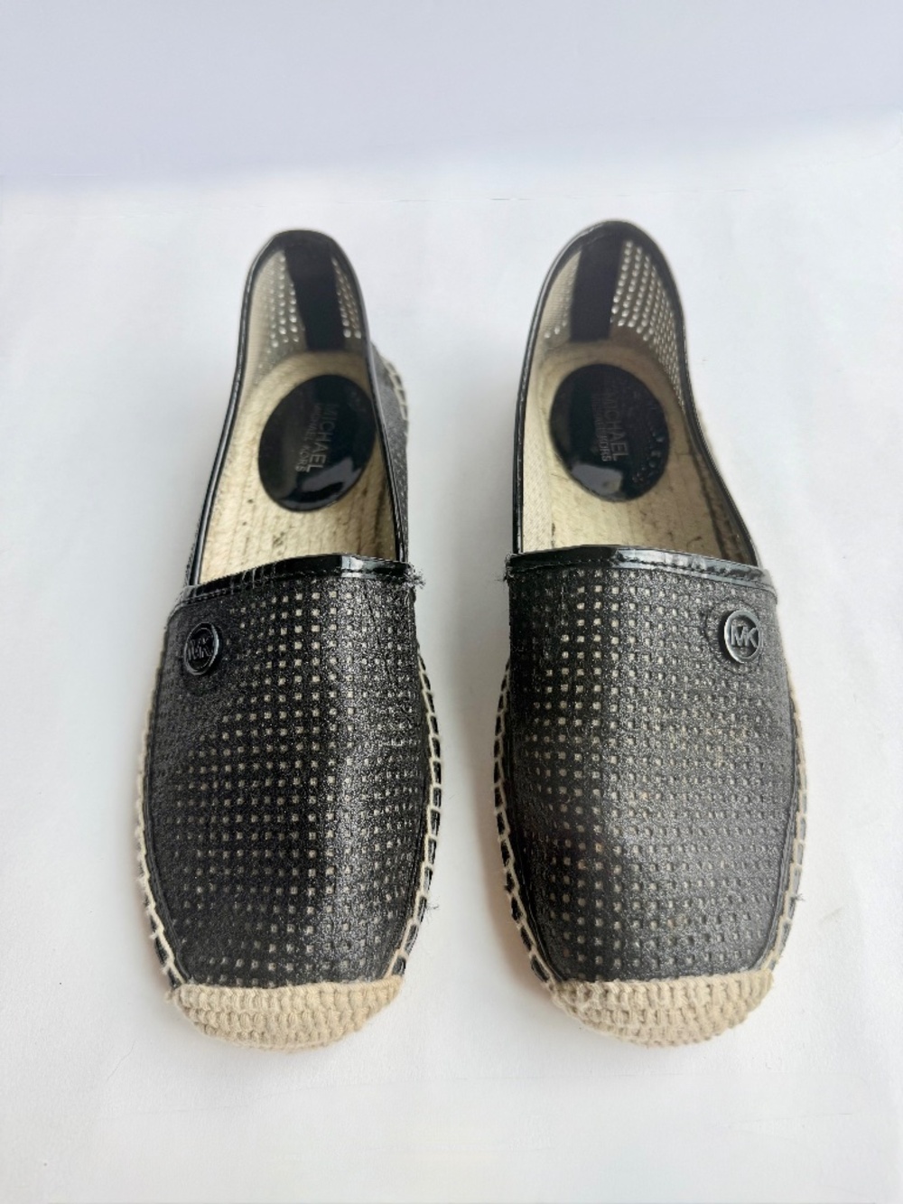Michael Kors Black Perforated Espadrilles Slip On Size 6